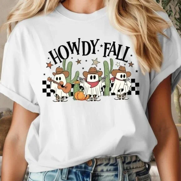 Howdy Fall Shirt, Cute Halloween Shirt, Fall Tshirt - Picture 1 of 4